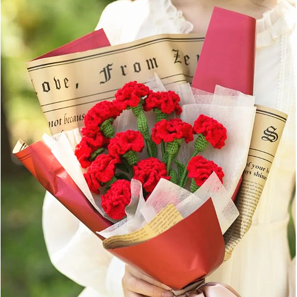 Mother Gift Braided flowers Carnations tulips Fake Bouquet Handmade Finished fake flowers Home Decoration Holiday Gift 10pcs
Mother Gift Braided flowers Carnations tulips Fake Bouquet Handmade Finished fake flowers Home Decoration Holiday Gift 10pcs