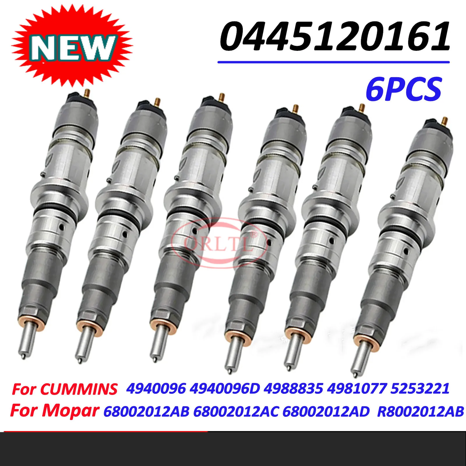 6 PCS 0445120161 Diesel Fuel Injector OEM Nozzle 4988835 4981077 5253221 4940096 4940096D Nozzle 0 445 120 161 For Cummins
6 PCS 0445120161 Diesel Fuel Injector OEM Nozzle 4988835 4981077 5253221 4940096 4940096D Nozzle 0 445 120 161 For Cummins