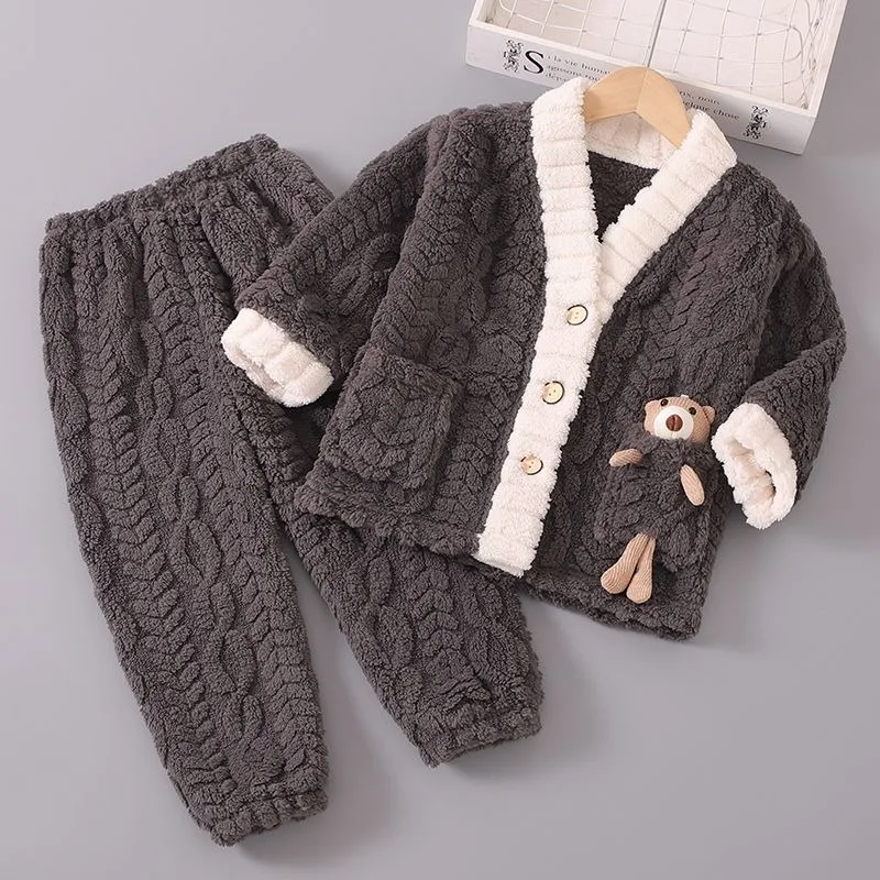 Autumn Winter Kids' Pajamas Set Coral Fleece Flannel Heavyweight Winter Version for Boys Girls Infants Homewear
Autumn Winter Kids' Pajamas Set Coral Fleece Flannel Heavyweight Winter Version for Boys Girls Infants Homewear