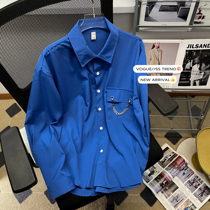 Loose Fit Ice Silk Pocket Shirt Men's Casual Style Korean Summer Long Sleeve No Iron Treatment Pure Color Sharp Collar
Loose Fit Ice Silk Pocket Shirt Men's Casual Style Korean Summer Long Sleeve No Iron Treatment Pure Color Sharp Collar