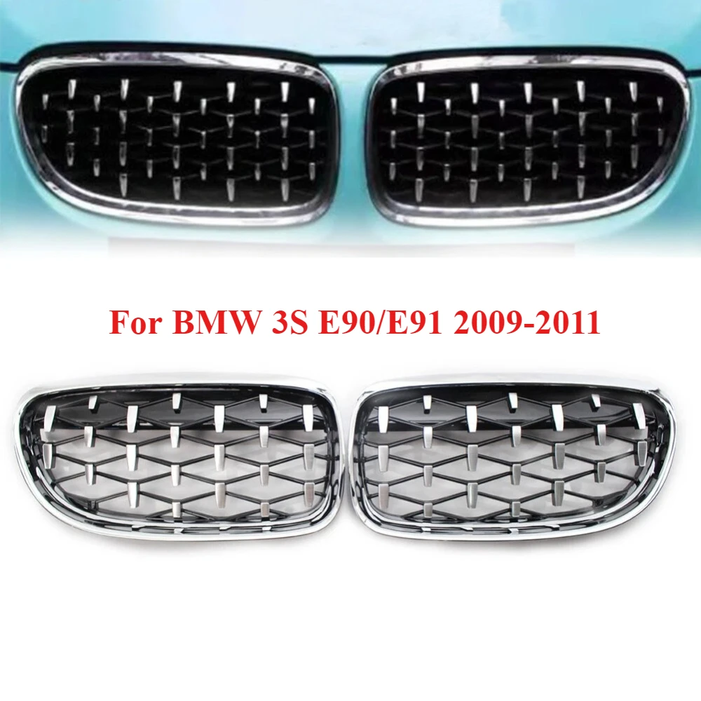 Diamonds Style Front Bumper Grilles For BMW 3S E90 E91 2009-2012 Single Line Style Glossy Black Dual Slats Grilles
Diamonds Style Front Bumper Grilles For BMW 3S E90 E91 2009-2012 Single Line Style Glossy Black Dual Slats Grilles
