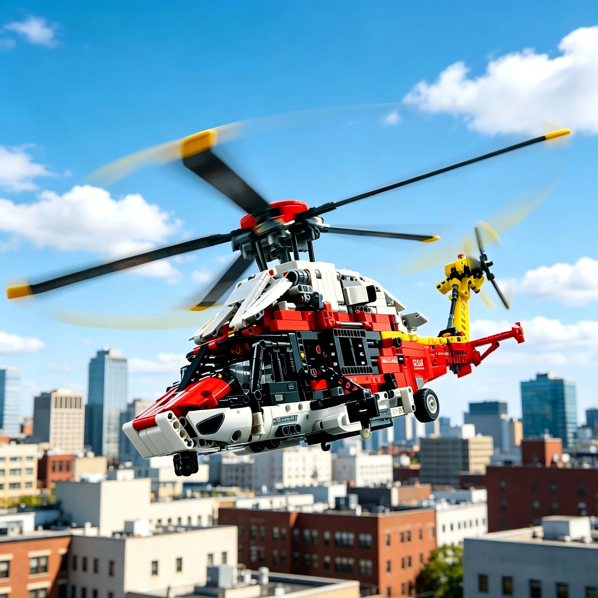 Technical Airbus H175 Rescue Helicopter Educational Model Compatible 42145 Building Blocks Spinning Rotors Motorised Toys
Technical Airbus H175 Rescue Helicopter Educational Model Compatible 42145 Building Blocks Spinning Rotors Motorised Toys