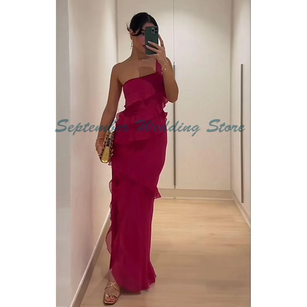 Red One Shoulder Mermaid Sexy Formal Occasion Dresses Evening Party Sleeveless Floor Length Hot 2025 Summer Female Gowns
Red One Shoulder Mermaid Sexy Formal Occasion Dresses Evening Party Sleeveless Floor Length Hot 2025 Summer Female Gowns