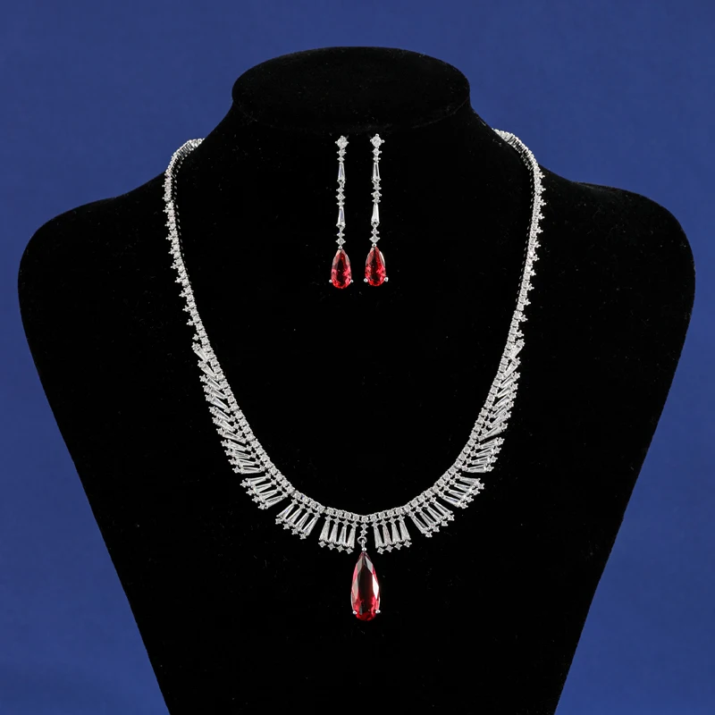 Luxury Jewelry Set Necklace Earrings Sets Silver Color Crystal Necklace Women Weddings Exquisite Bride Accessories Wedding
Luxury Jewelry Set Necklace Earrings Sets Silver Color Crystal Necklace Women Weddings Exquisite Bride Accessories Wedding