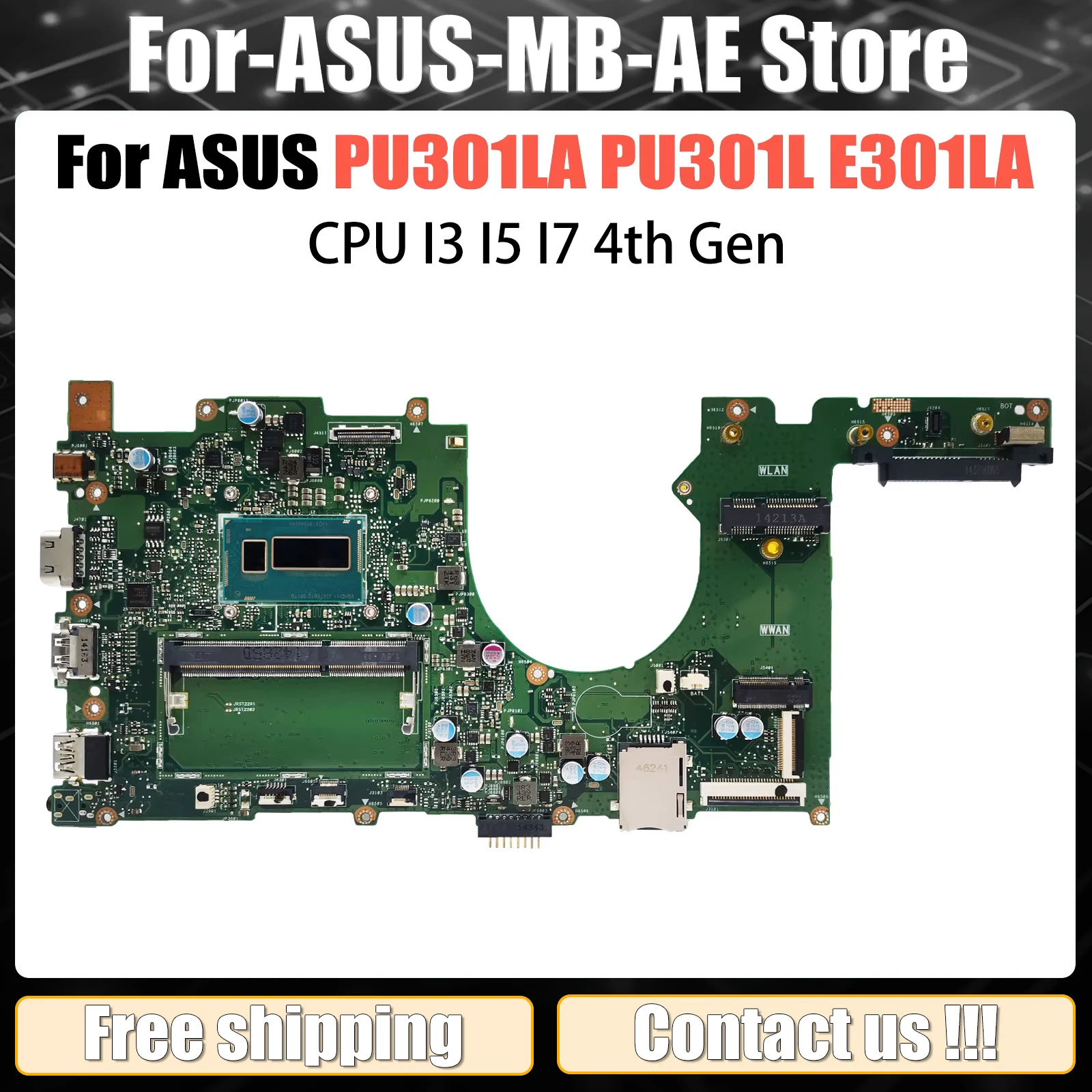 Материнская плата для ноутбука ASUS PRO ESSENTIAL PU301 PU301L PU301LA I3 I5 I7 REV2.0, тестовая работа, хорошо Pro301LA E301LA
Материнская плата для ноутбука ASUS PRO ESSENTIAL PU301 PU301L PU301LA I3 I5 I7 REV2.0, тестовая работа, хорошо Pro301LA E301LA