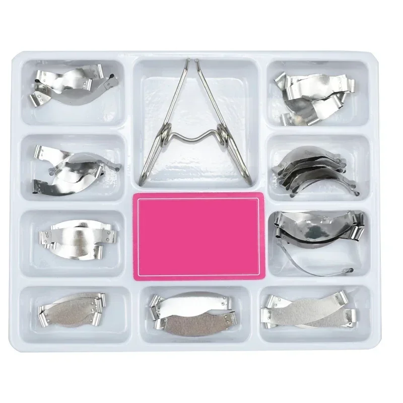 Set Dental Saddle Contoured Metal Matrices Matrix Universal Kit with Spring Clip 36pcs 1330
Set Dental Saddle Contoured Metal Matrices Matrix Universal Kit with Spring Clip 36pcs 1330