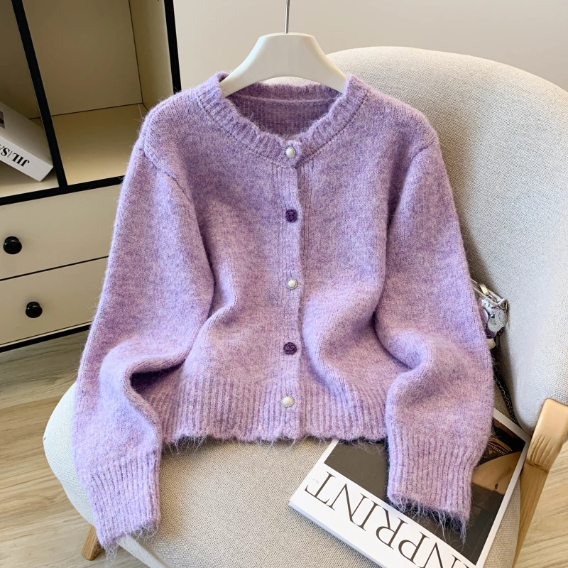 Soft Purple Long Sve Knitted Sweater Women's Loose Oversized Cardigan Top for Autumn Winter Comfortable Breathable Faion
Soft Purple Long Sve Knitted Sweater Women's Loose Oversized Cardigan Top for Autumn Winter Comfortable Breathable Faion