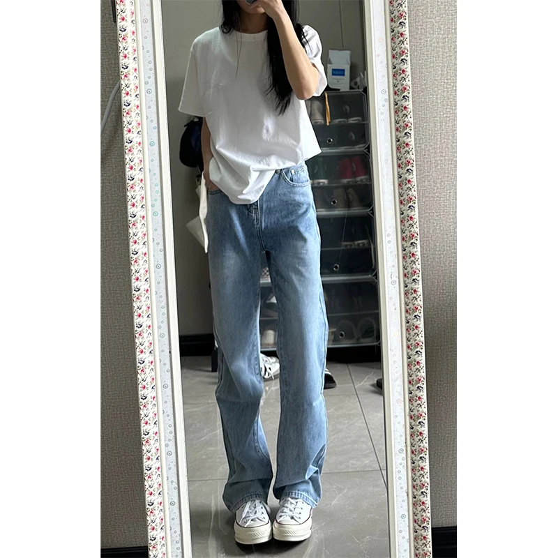 Мужские летние джинсы Slim Fit светло-голубого цвета в американском ретро-стиле, повседневные прямые брюки, модные брендовые длинные брюки
Мужские летние джинсы Slim Fit светло-голубого цвета в американском ретро-стиле, повседневные прямые брюки, модные брендовые длинные брюки