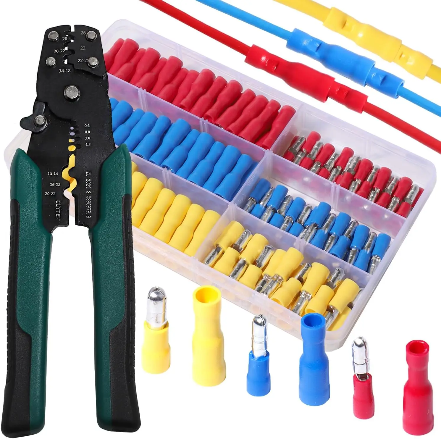 Bullet Wire Connector Kit Crimper Crimping Tool 22-10 AWG Insulated Male & Female Waterproof Automotive Electrical Copper Termin
Bullet Wire Connector Kit Crimper Crimping Tool 22-10 AWG Insulated Male & Female Waterproof Automotive Electrical Copper Termin