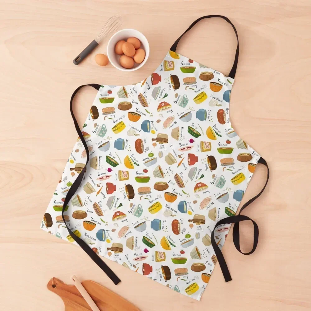 Soups of the World Apron Costume Waiter For Kitchen Women Kitchen Items For Home Apron
Soups of the World Apron Costume Waiter For Kitchen Women Kitchen Items For Home Apron