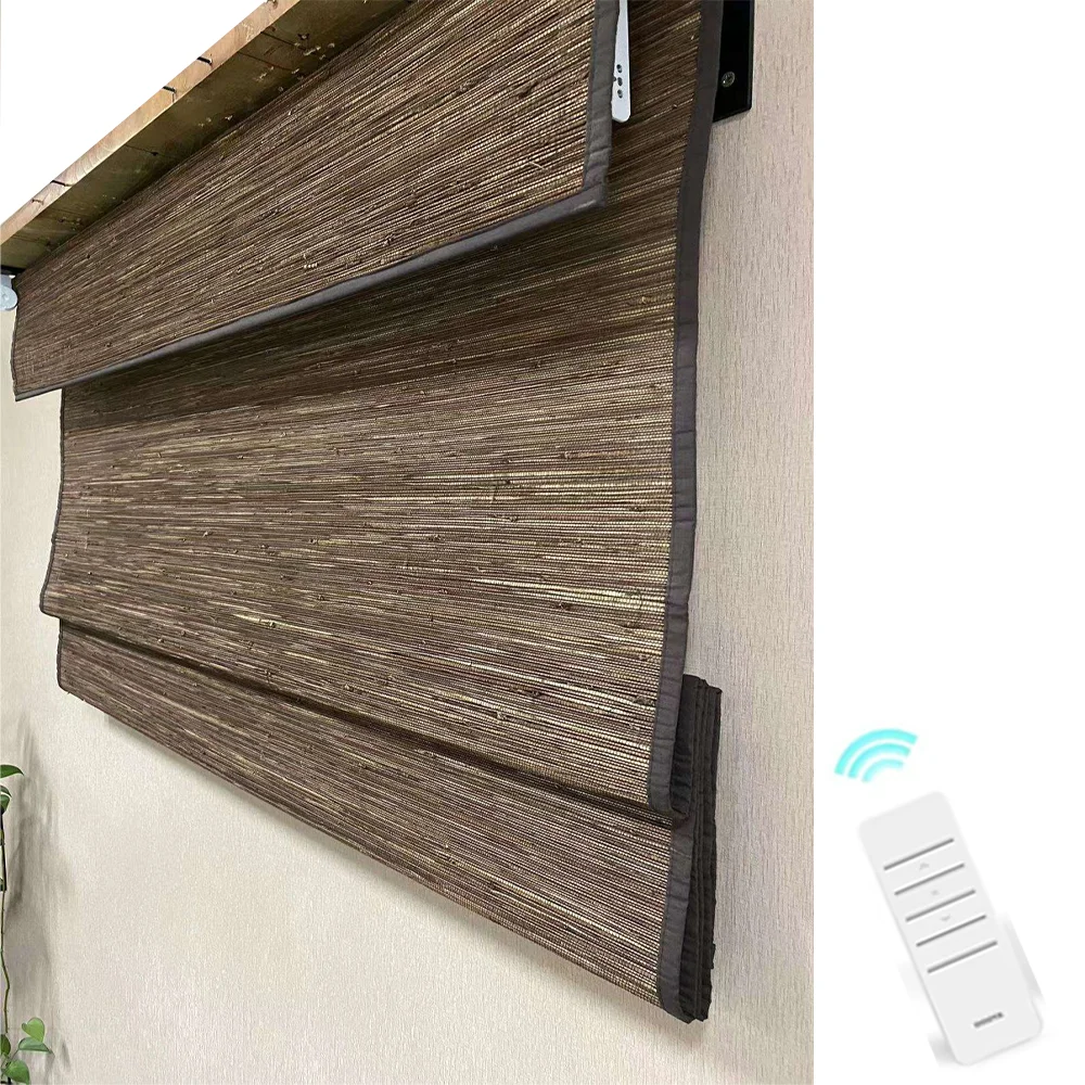 Handwoven Jute Ramie Bamboo Linen Blackout Smart Remote Control Roman Antenna Rod Customize Sunwindowes Woven Wood Blinds
Handwoven Jute Ramie Bamboo Linen Blackout Smart Remote Control Roman Antenna Rod Customize Sunwindowes Woven Wood Blinds