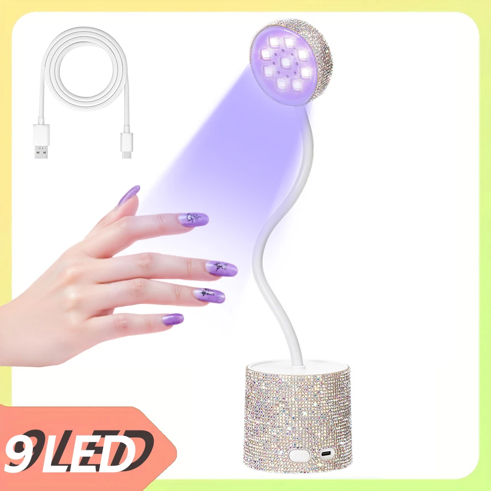 DianaBeauty Nail Lamp LED UV Nail Dryer with Silver Rhinestone 27W Rechargeable UV Table Lamp with 2 Timer Settings Nail Tools
DianaBeauty Nail Lamp LED UV Nail Dryer with Silver Rhinestone 27W Rechargeable UV Table Lamp with 2 Timer Settings Nail Tools