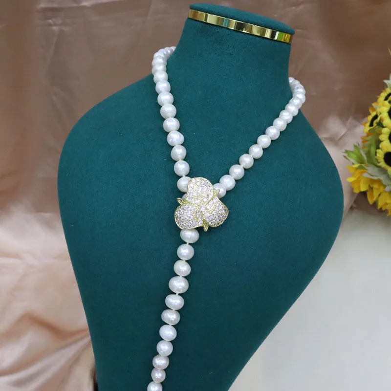 Natural Freshwater Pearl Necklace for Women White 8-9mm Pink Purple 8-9mm Near Round Strong Luster Slightly Lustrous Jewelry 348
Natural Freshwater Pearl Necklace for Women White 8-9mm Pink Purple 8-9mm Near Round Strong Luster Slightly Lustrous Jewelry 348