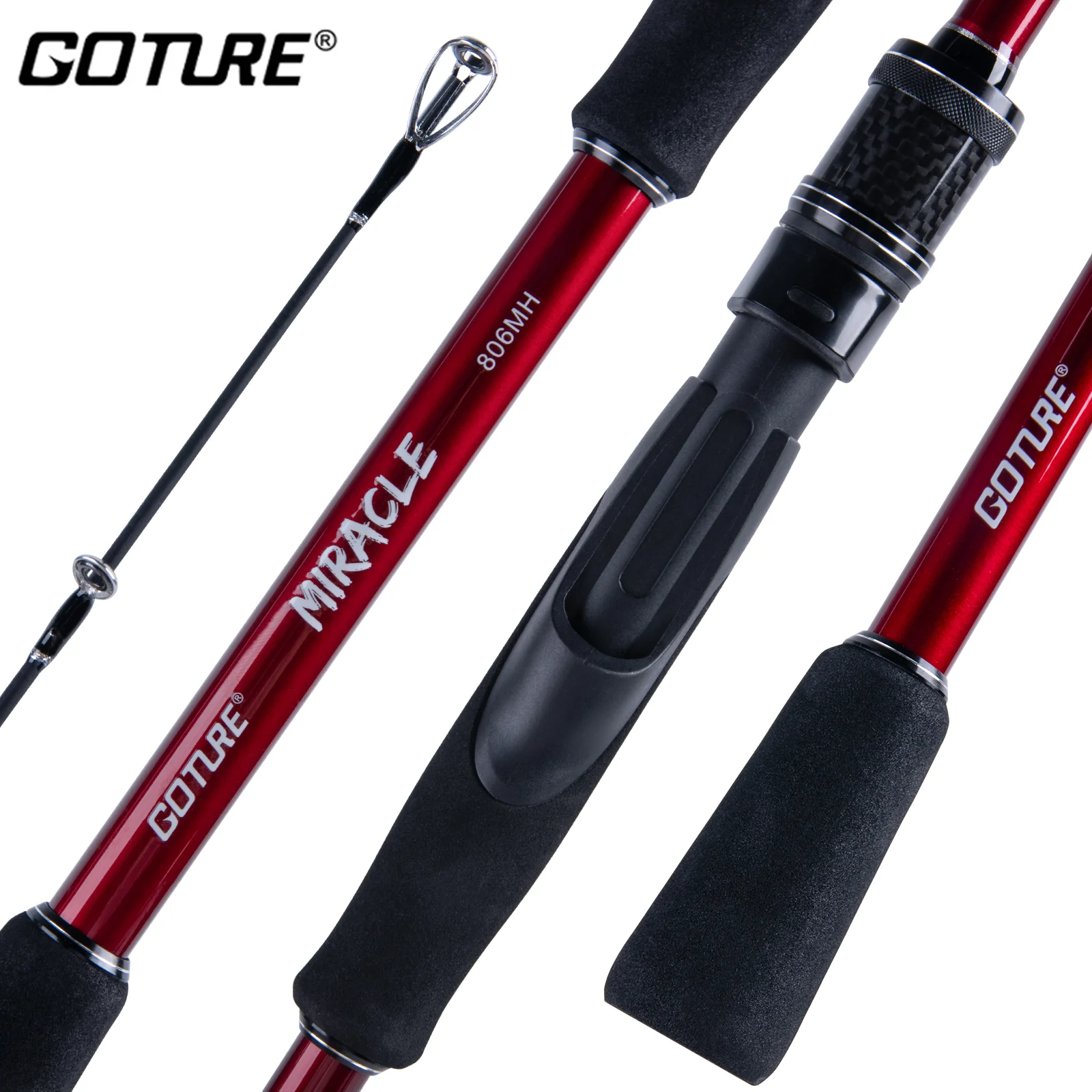 Goture Spinning Fishing Rod M/MH Power 6 Sections Ultralight 24T Carbon Fiber Lure Pole Bass Carp Rod 1.98M 2.1M 2.4M Tackle
Goture Spinning Fishing Rod M/MH Power 6 Sections Ultralight 24T Carbon Fiber Lure Pole Bass Carp Rod 1.98M 2.1M 2.4M Tackle