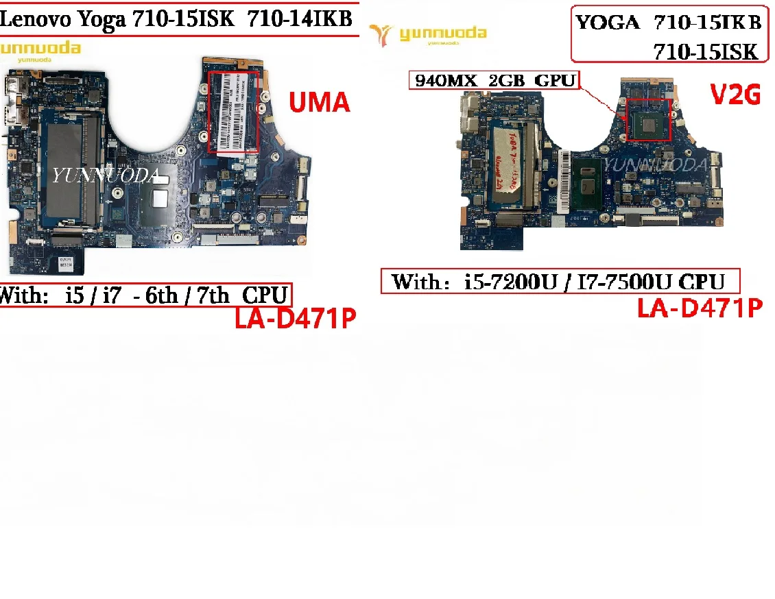 BIUY2 LA-D471P for Lenovo Ideapad YOGA 710-15IKB Laptop motherboard With I5-7200U 940MX 2GB 100% tested goo
BIUY2 LA-D471P for Lenovo Ideapad YOGA 710-15IKB Laptop motherboard With I5-7200U 940MX 2GB 100% tested goo