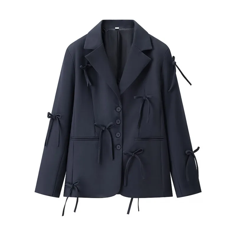 Bow Tassel Blazer Woman 2025 New Spring Elegant Single-breasted Pocket Long Sleeve Loose Coat Office Lady Chic Solid Casual Suit
Bow Tassel Blazer Woman 2025 New Spring Elegant Single-breasted Pocket Long Sleeve Loose Coat Office Lady Chic Solid Casual Suit