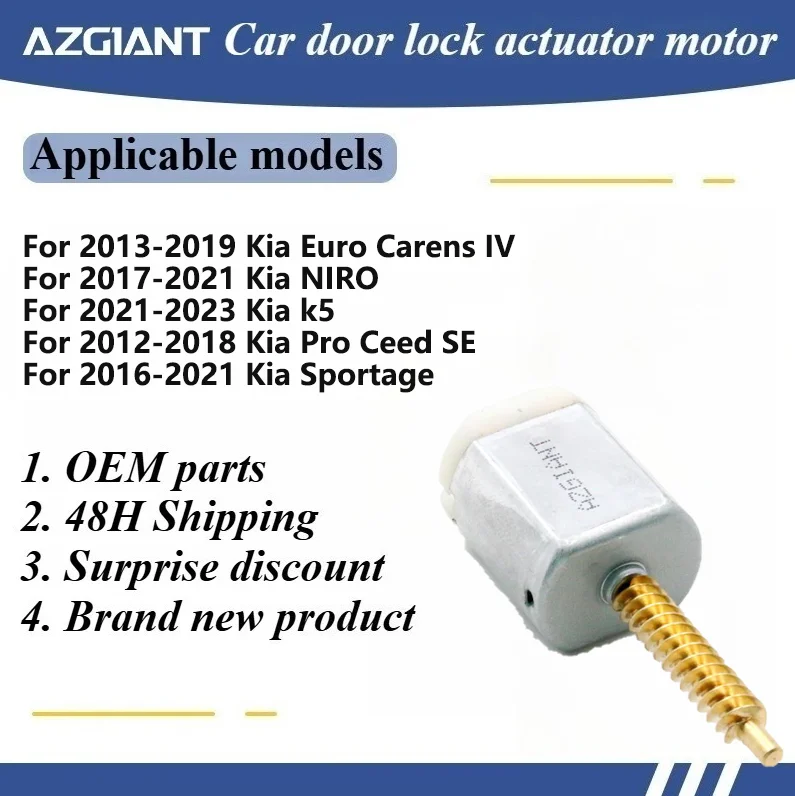 AZGIANT FC-280SC-20150 Car door lock actuator for Kia Euro Carens IV/NIRO/k5/Pro Ceed SE/Sportage Power Locking Repair Engine
AZGIANT FC-280SC-20150 Car door lock actuator for Kia Euro Carens IV/NIRO/k5/Pro Ceed SE/Sportage Power Locking Repair Engine