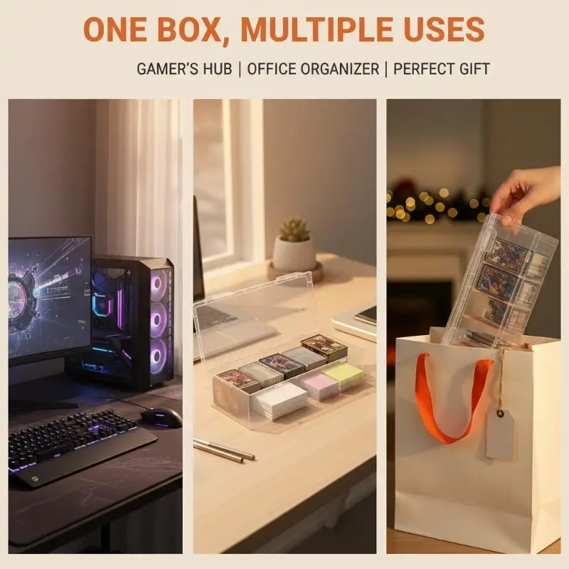 Trading Card Organizer Box 550 Plus Capacity Clear Plastic Storage Compartment for Board Game Cards Secure Transport
Trading Card Organizer Box 550 Plus Capacity Clear Plastic Storage Compartment for Board Game Cards Secure Transport