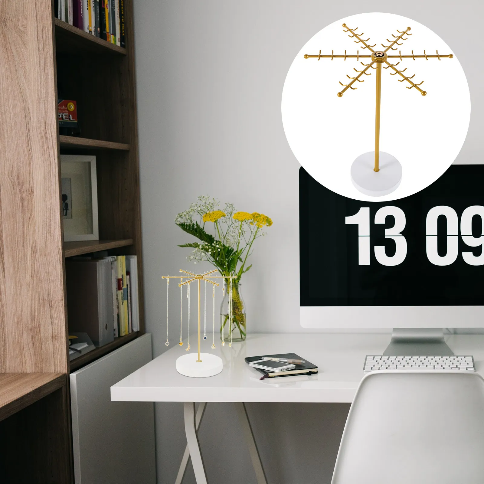 Metal Rotating Necklace Holder Detachable Jewelry Organizer Stand Compact Display Rack for Necklaces Bracelets Jewelry
Metal Rotating Necklace Holder Detachable Jewelry Organizer Stand Compact Display Rack for Necklaces Bracelets Jewelry