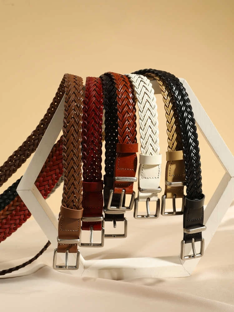 2026 New Women's Braid Leather Belt,Ladies Skinny Woven Waist Belt with Gold/Sliver Buckle,Dress and Jeans Belts
2026 New Women's Braid Leather Belt,Ladies Skinny Woven Waist Belt with Gold/Sliver Buckle,Dress and Jeans Belts