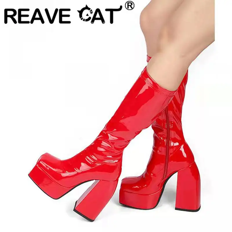 Punk Style Elastic Microfiber Shoes Woman Ankle Boots Autumn Winter Snow Boots High Heel Thick Platform Mid-Calf Boots Woman
Punk Style Elastic Microfiber Shoes Woman Ankle Boots Autumn Winter Snow Boots High Heel Thick Platform Mid-Calf Boots Woman