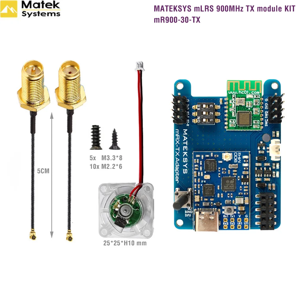 MATEK MATEKSYS MLRS MAVLINK 900MHZ TX MODULE KIT MR900-30-TX / MLRS MAVLINK 900MHZ RECEIVER MR900-30-RX For long Range RC Drone
MATEK MATEKSYS MLRS MAVLINK 900MHZ TX MODULE KIT MR900-30-TX / MLRS MAVLINK 900MHZ RECEIVER MR900-30-RX For long Range RC Drone