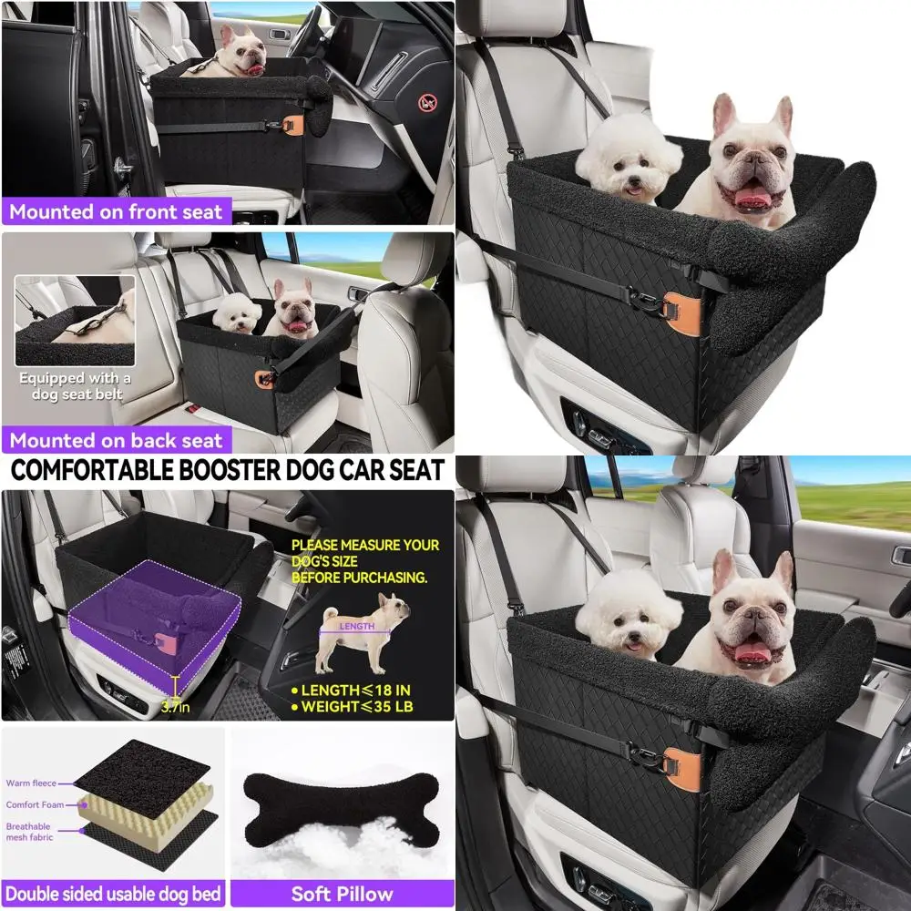Foldable PU Leather Car Seat Booster for Small to Medium Dogs, Black, Medium Size
Foldable PU Leather Car Seat Booster for Small to Medium Dogs, Black, Medium Size