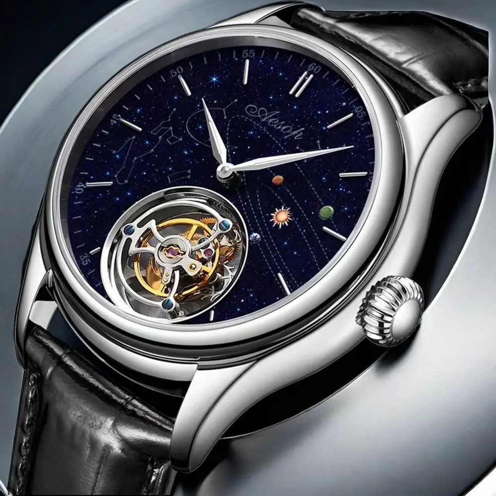 AESOP Mens Luxury Real Flying Tourbillon Mechanical Sapphire Waterproof Watch Skeleton Watches for Men Wristwatches Male 2025 A
AESOP Mens Luxury Real Flying Tourbillon Mechanical Sapphire Waterproof Watch Skeleton Watches for Men Wristwatches Male 2025 A