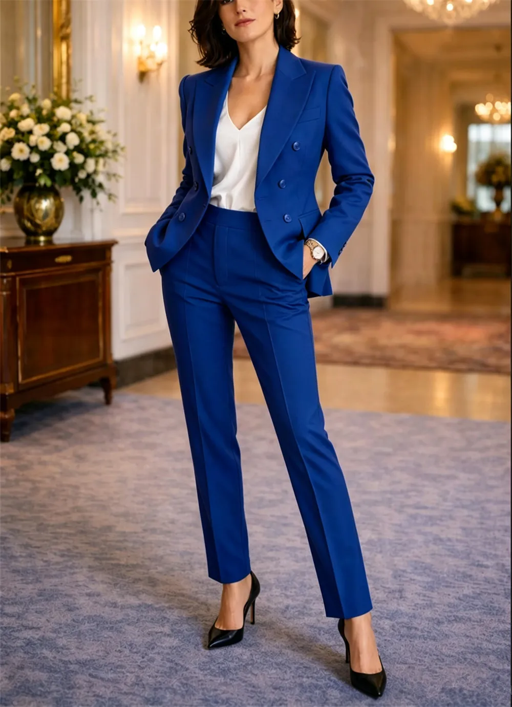Royal Blue Women's Suits 2 Pcs Classic Slim Fit Business Suit Chic Formal Office Suits (Blazer+Pants) Tailor Made
Royal Blue Women's Suits 2 Pcs Classic Slim Fit Business Suit Chic Formal Office Suits (Blazer+Pants) Tailor Made