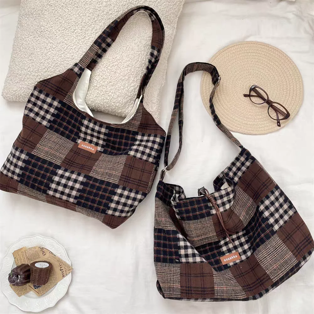 Retro Plaid Woolen Tote Bag Women Large Capaci Patchwork Commuter Single oulder Bag Casual Versatile Handheld Underarm Bag
Retro Plaid Woolen Tote Bag Women Large Capaci Patchwork Commuter Single oulder Bag Casual Versatile Handheld Underarm Bag