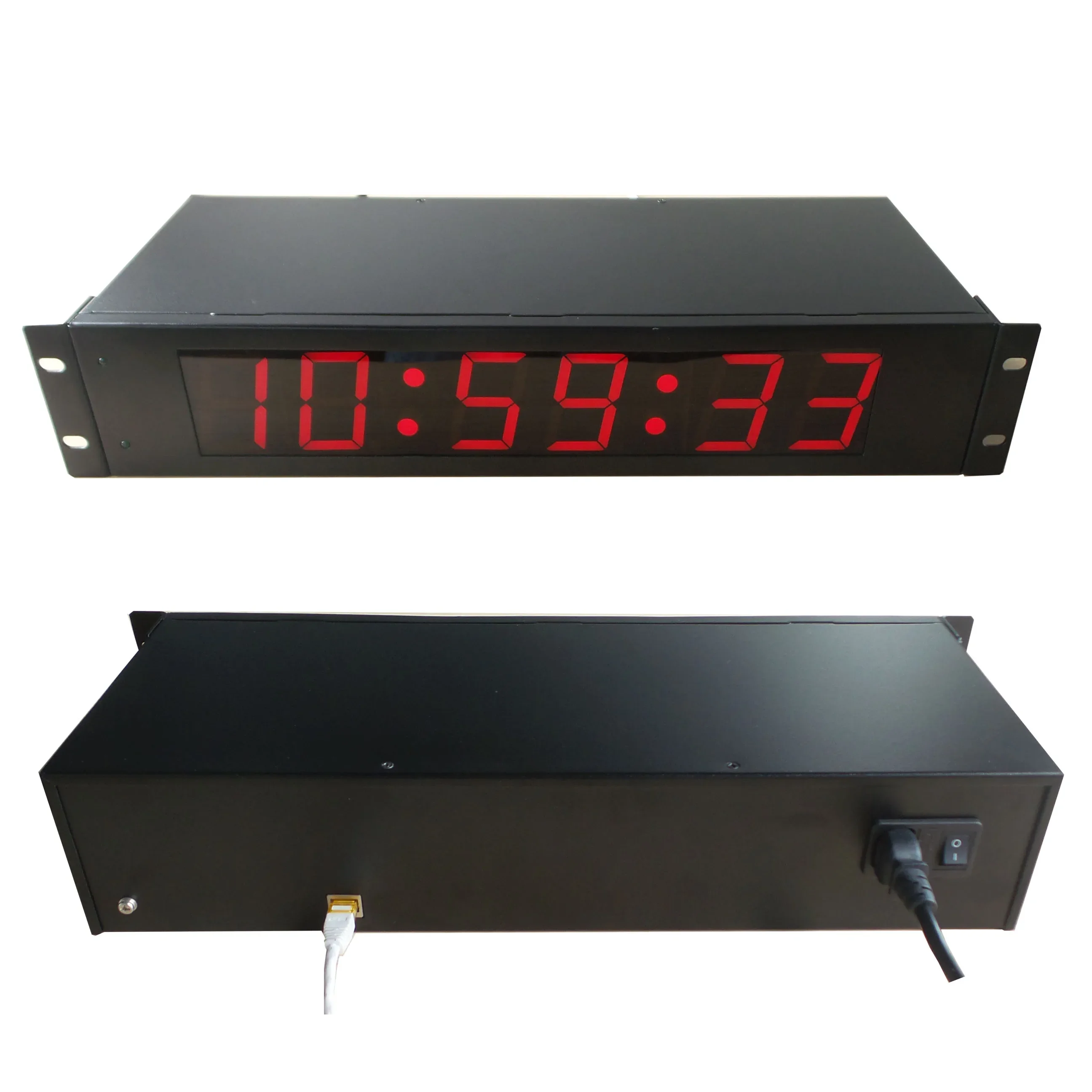 Электронные часы NTP с синхронизацией, 2,3-дюймовым красным LED-дисплеем, для установки в стойку, с PoE, черный металлический корпус, модель 2026
Электронные часы NTP с синхронизацией, 2,3-дюймовым красным LED-дисплеем, для установки в стойку, с PoE, черный металлический корпус, модель 2026