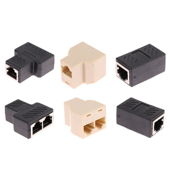 RJ45 8 핀 커넥터, 1-2 웨이 LAN 이더넷 케이블, 네트워크 스플리터 커플러, RJ45 Cat5/Cate6 인터페이스 익스텐더 어댑터 커넥터