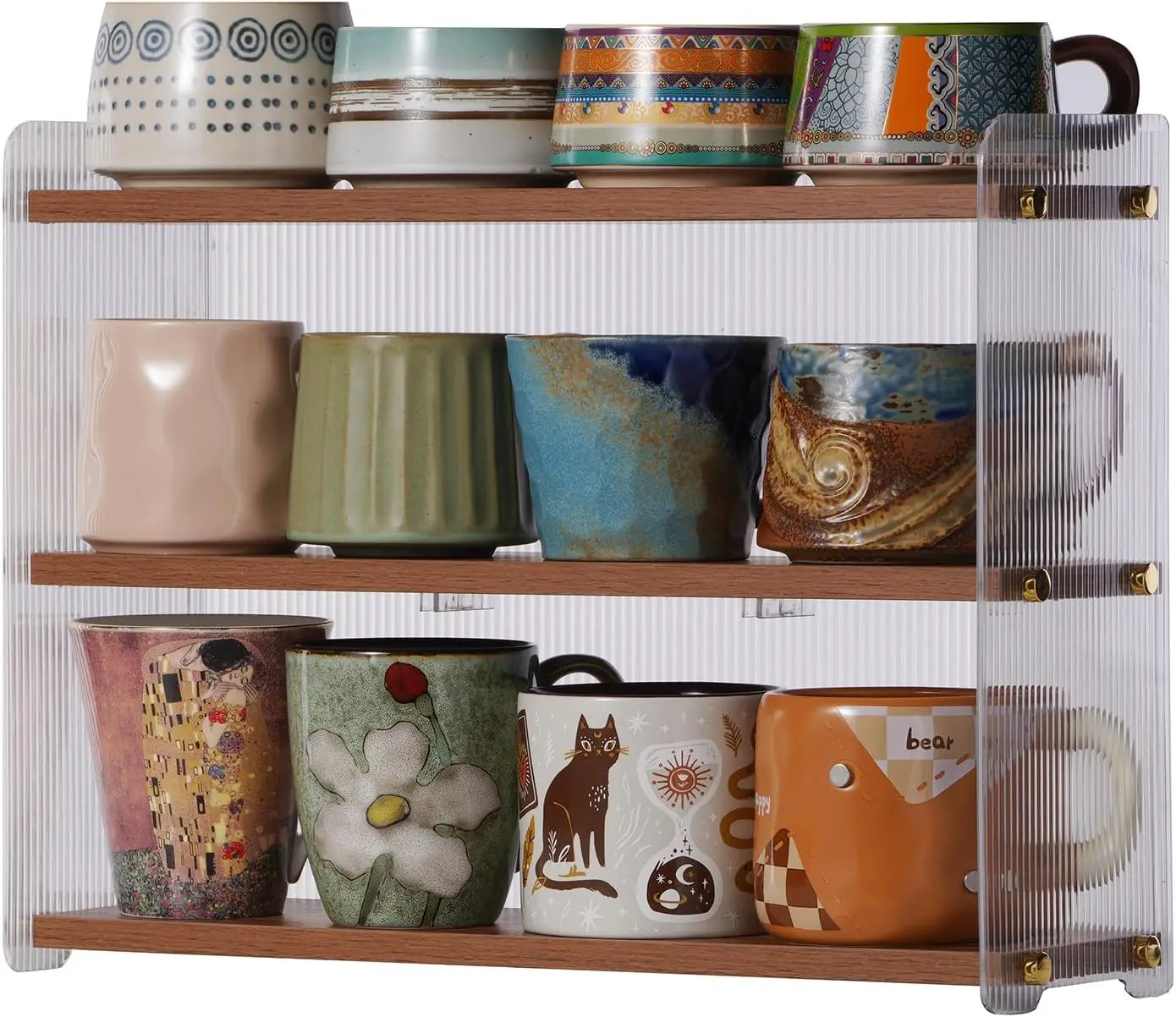 Деревянная подставка для кофейных кружек, 3-ярусный органайзер для кухонной столешницы, коричневый цвет орехового дерева
Деревянная подставка для кофейных кружек, 3-ярусный органайзер для кухонной столешницы, коричневый цвет орехового дерева