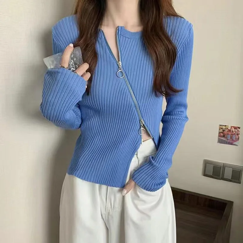 Stylish O-Neck Knitted Spliced Zipper Asymmetrical Blouse Female Clothing 2022 Autumn Loose New Casual Pullovers Irregular Shirt
Stylish O-Neck Knitted Spliced Zipper Asymmetrical Blouse Female Clothing 2022 Autumn Loose New Casual Pullovers Irregular Shirt