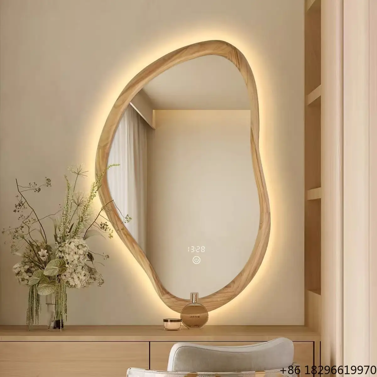 Vintage Irregular LED Bathroom Mirror Energy Saving Anti-Fog Wooden Frame Backlit Vanity Mirror For Home Bathroom Decor
Vintage Irregular LED Bathroom Mirror Energy Saving Anti-Fog Wooden Frame Backlit Vanity Mirror For Home Bathroom Decor