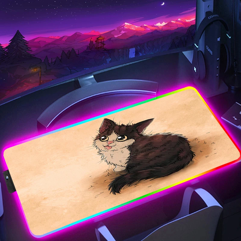 Kawaii Cat Gaming Mouse Mat Cute Non-Slip Computer Keyboard Mat RGB HD Print Game Mouse Pad Gamer Rubber Mousepad LED Table Mats
Kawaii Cat Gaming Mouse Mat Cute Non-Slip Computer Keyboard Mat RGB HD Print Game Mouse Pad Gamer Rubber Mousepad LED Table Mats