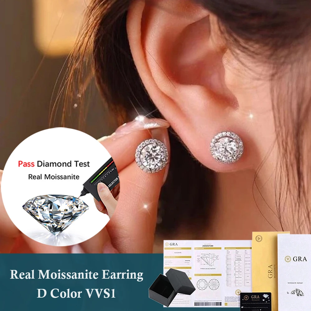 MUXIFC Luxury Moissanite Stud Earrings for Women Men's Ear Studs S925 Sterling Silver GRA Certified D Color Wedding Fine Jewely
MUXIFC Luxury Moissanite Stud Earrings for Women Men's Ear Studs S925 Sterling Silver GRA Certified D Color Wedding Fine Jewely