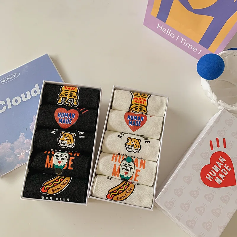 Japanese Fashion Brand Cartoon Tiger Hot Dog Boat Socks Gift Box 5 Pairs Of Casual Print Socks Black And White Invisible Socks
Japanese Fashion Brand Cartoon Tiger Hot Dog Boat Socks Gift Box 5 Pairs Of Casual Print Socks Black And White Invisible Socks