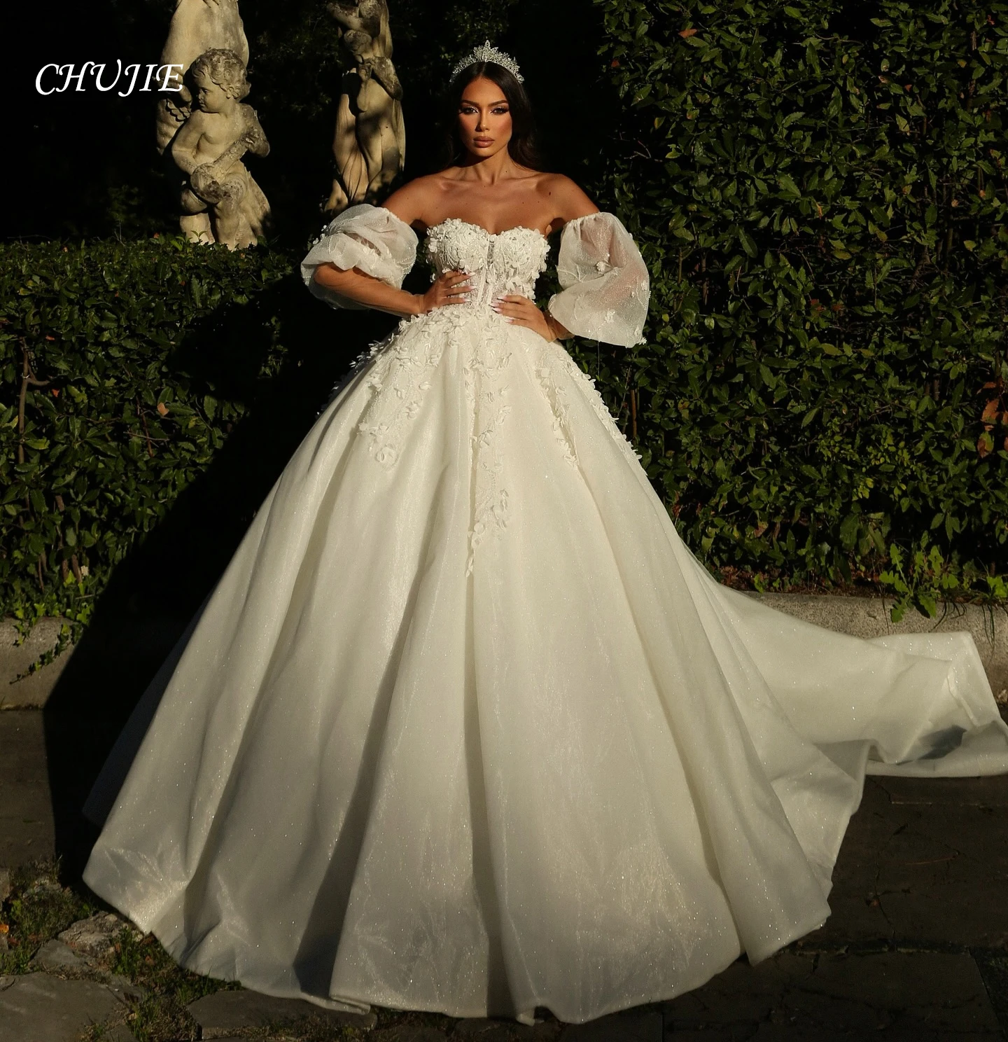 A Line Glitter Wedding Dress Bride Dresses Puff Long Sleeve Lace Appliques Sweetheart Vestido de novia Bridal Gown Wedding Robe
A Line Glitter Wedding Dress Bride Dresses Puff Long Sleeve Lace Appliques Sweetheart Vestido de novia Bridal Gown Wedding Robe