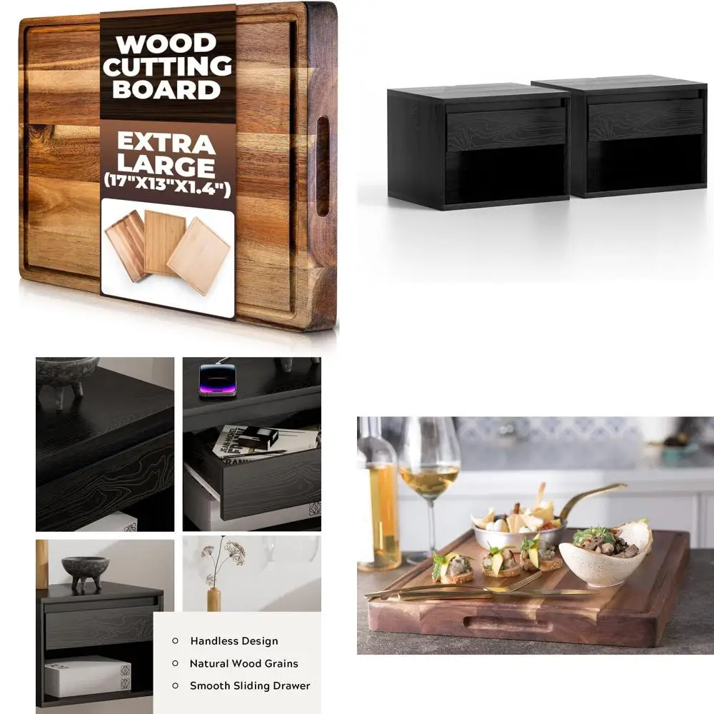 Extra Large End Grain Acacia Cutting Board with Juice Groove - Professional Heavy Duty Butcher Block, Organic, 17x13x1.4 Inches
Extra Large End Grain Acacia Cutting Board with Juice Groove - Professional Heavy Duty Butcher Block, Organic, 17x13x1.4 Inches