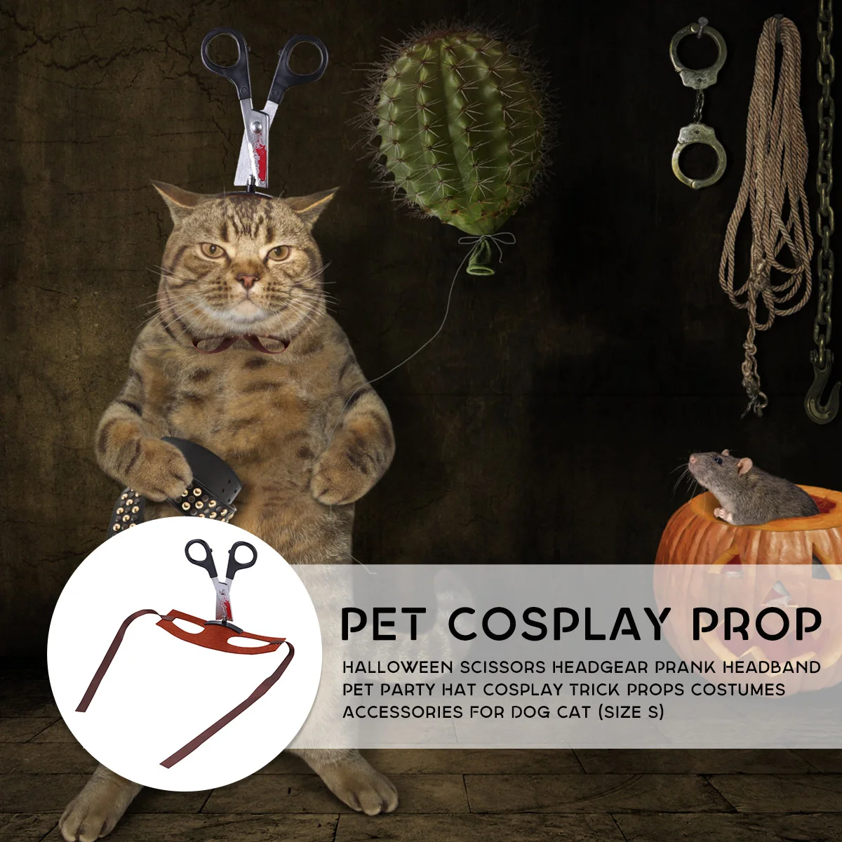 Pet Halloween Headband Scissors Trick Props Adorable Costume Accessory Soft Comfortable for Dog
Pet Halloween Headband Scissors Trick Props Adorable Costume Accessory Soft Comfortable for Dog