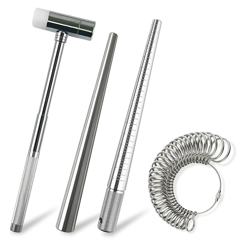 4Piece Ring Sizer Measuring Tool,Ring Measurer And Ring Sizer Kit For Jewelry Making,Jewelry Mallet,Metal Ring Gauge Set
4Piece Ring Sizer Measuring Tool,Ring Measurer And Ring Sizer Kit For Jewelry Making,Jewelry Mallet,Metal Ring Gauge Set