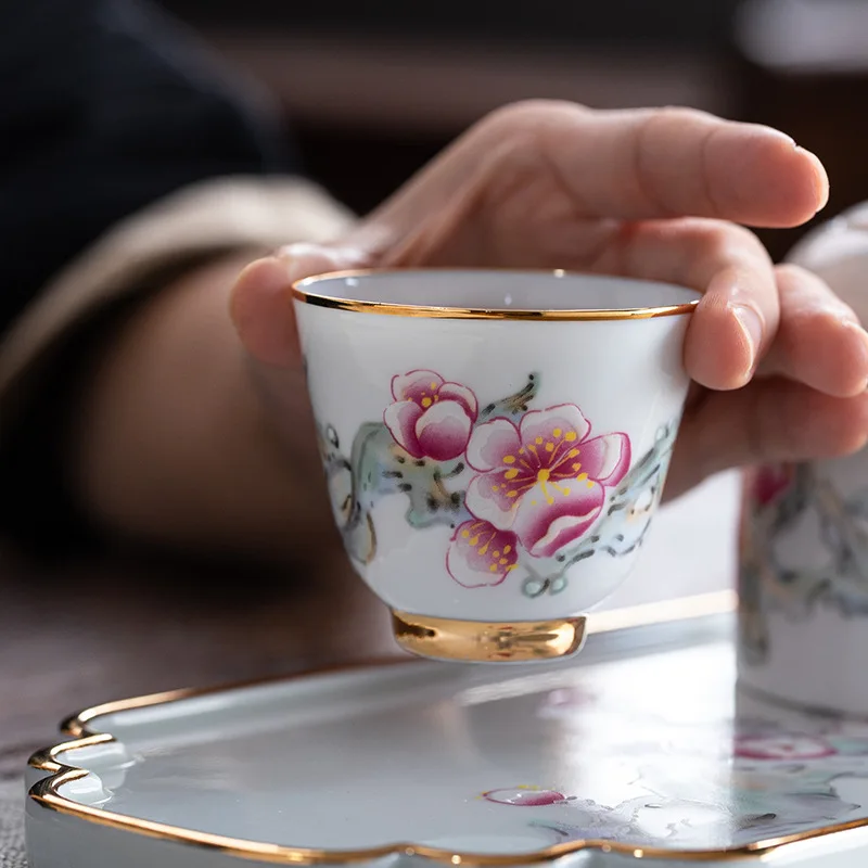Hand-painted ceramic tea set, household tea making, teapot, teacup, tea tray, ceramic cup gift.
Hand-painted ceramic tea set, household tea making, teapot, teacup, tea tray, ceramic cup gift.