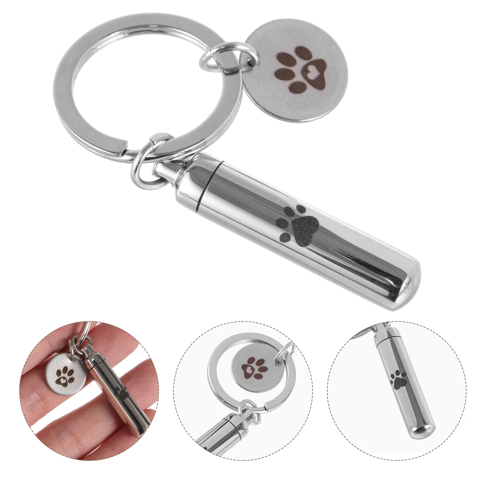 Pet Ashes Keepsake Urn Keychain Stainless Steel Cylinder Claw Print Memorial Gift Cremation Urn Pendants Metal Key
Pet Ashes Keepsake Urn Keychain Stainless Steel Cylinder Claw Print Memorial Gift Cremation Urn Pendants Metal Key