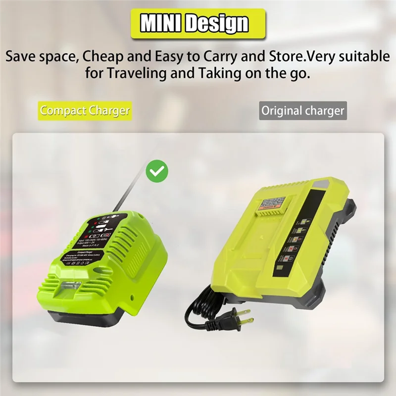 AB47-Mini Charger For Ryobi 40V Battery Charger OP4040 OP4050 OP4050A OP40601 OP4026 OP4015 OP4030 Fast Charger US Plug
AB47-Mini Charger For Ryobi 40V Battery Charger OP4040 OP4050 OP4050A OP40601 OP4026 OP4015 OP4030 Fast Charger US Plug