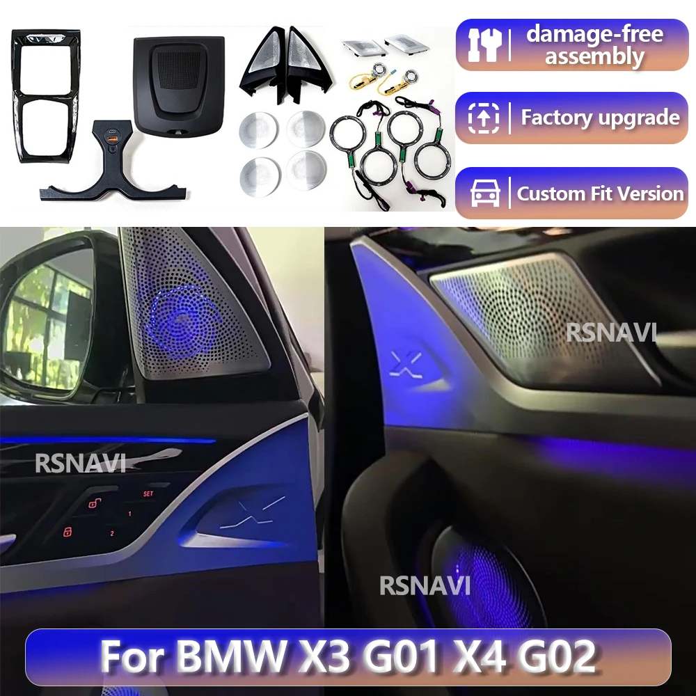 RGB color streamer For BMW X3 G01 X4 G02 G08 G01 G02 2017+ Ambient Light Speaker Cover lluminate Ambient Light Speaker Grille
RGB color streamer For BMW X3 G01 X4 G02 G08 G01 G02 2017+ Ambient Light Speaker Cover lluminate Ambient Light Speaker Grille