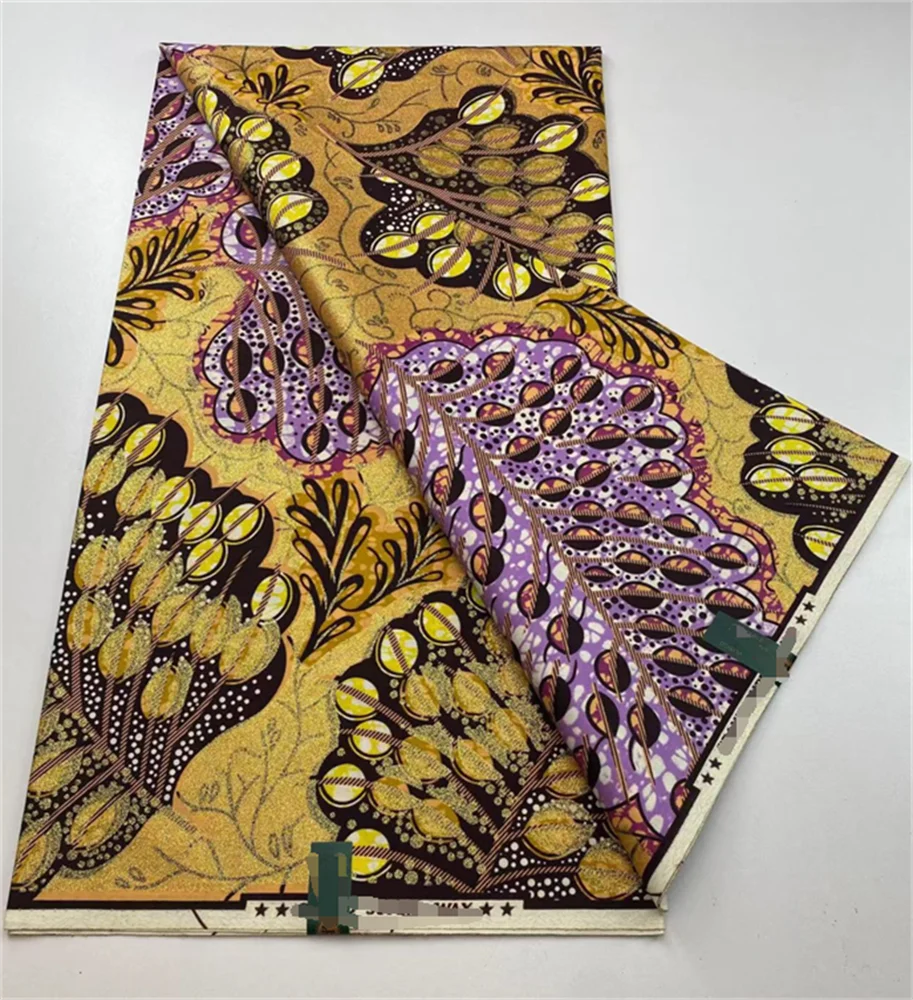 New 2025 African Grand Golden Wax Fabric Ankara Glitter Golden Wax Soft Flash Gold Print Batik High Quality Pagne Purple Women
New 2025 African Grand Golden Wax Fabric Ankara Glitter Golden Wax Soft Flash Gold Print Batik High Quality Pagne Purple Women