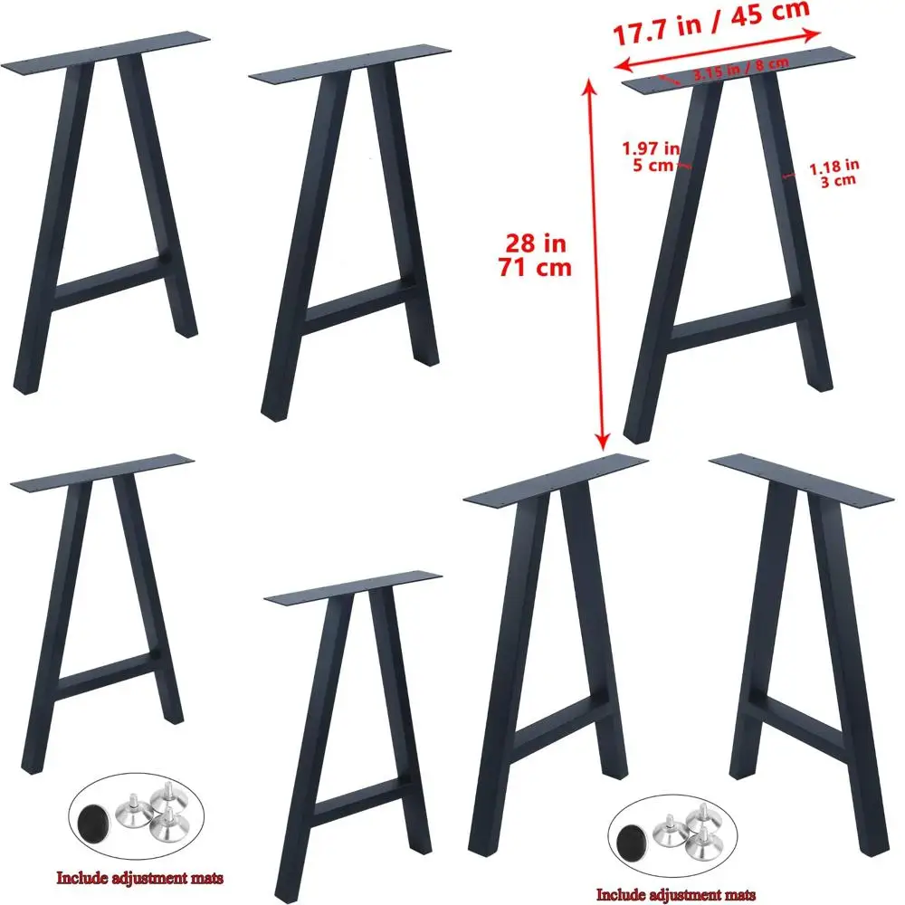 Heavy-Duty Industrial A-Shape Metal Table Legs for Desk and Dining - Rustic Decor, Modern Design, 28 Height x 17.7 Width
Heavy-Duty Industrial A-Shape Metal Table Legs for Desk and Dining - Rustic Decor, Modern Design, 28 Height x 17.7 Width