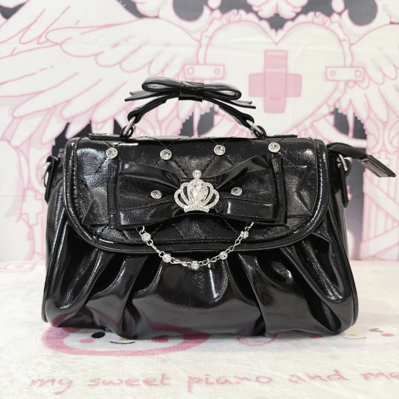 Sweet Bow Rhinestone Crossbody Bag Cute Lolita Style Ruched Handbag For Women Y2k Style Shoulder Purse Underarm Bag
Sweet Bow Rhinestone Crossbody Bag Cute Lolita Style Ruched Handbag For Women Y2k Style Shoulder Purse Underarm Bag