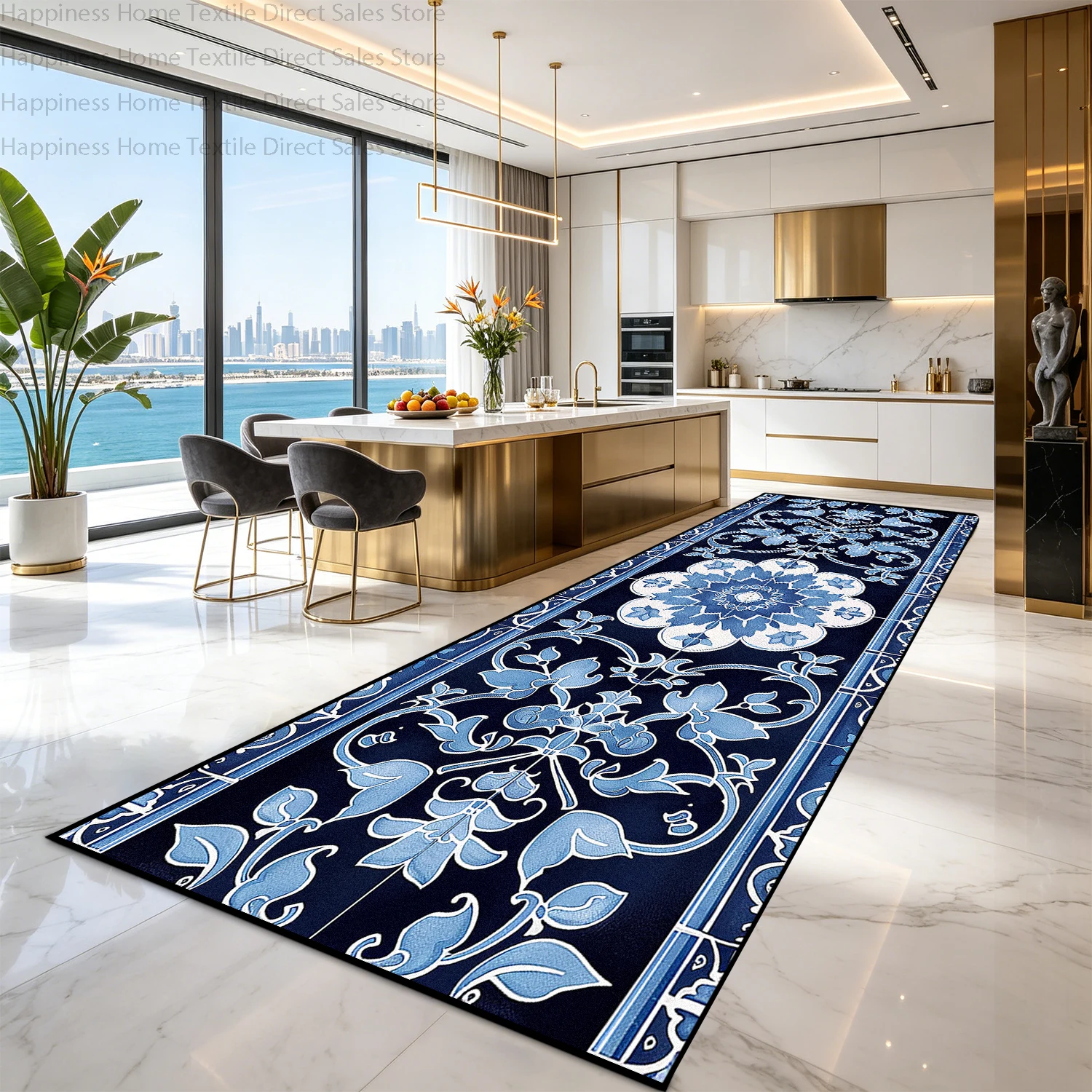 Blue Persian Retro Kitchen Long Carpet Decoration Villa Living Room Anti Slip Washable Rug Bridal Aisle Runner Mat Customizable
Blue Persian Retro Kitchen Long Carpet Decoration Villa Living Room Anti Slip Washable Rug Bridal Aisle Runner Mat Customizable